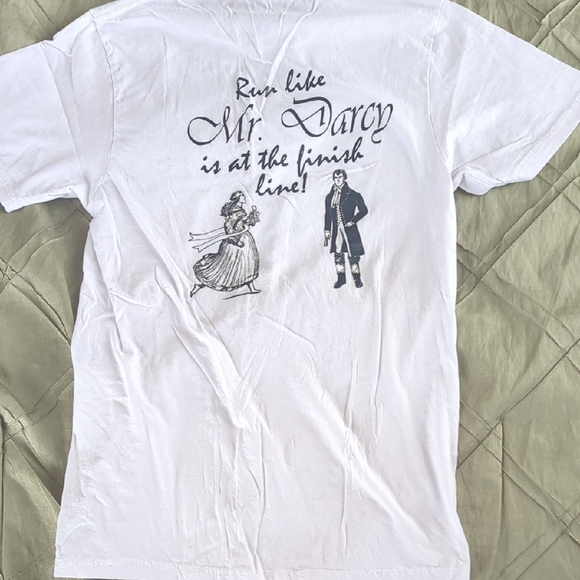 Tops - White Graphic T-Shirt with Mr. Darcy Design